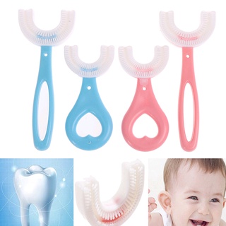 360 grados niño en forma de u cepillo de dientes niño bebé 2-6-12 años de edad suave en forma de u cepillado