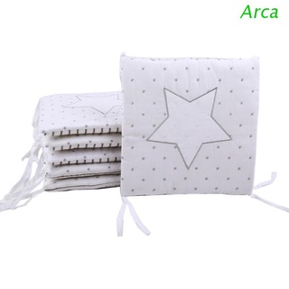 arca 6 piezas de diseño de estrellas para cama de bebé espesar parachoques cuna alrededor de cojín protector de cuna almohadas recién nacidos decoración de la habitación