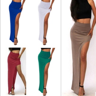 faldas de moda de cintura alta falda lateral dividida falda de las mujeres faldas paquete falda de cadera (1)
