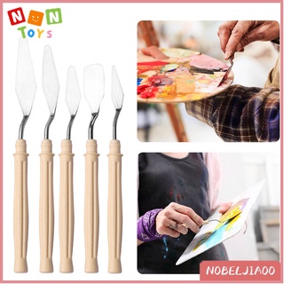 [NE] 5 pzs/juego de cuchillos de pintura al óleo de acero inoxidable para paleta de cuchillos/herramienta de pintura