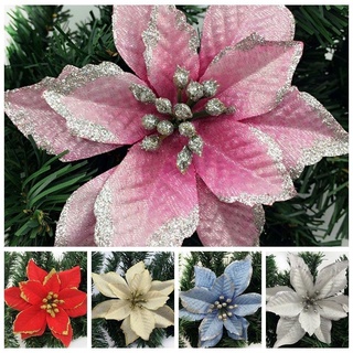8 piezas de árbol de navidad con purpurina artificial para decoración del hogar, fiesta de navidad