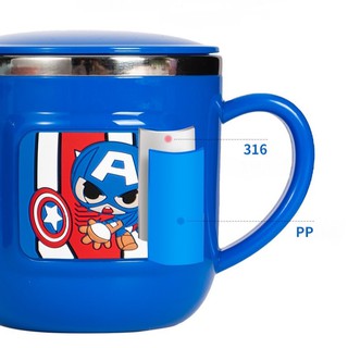 2021 nuevas tazas de acero inoxidable disney 316 3d spiderman capitán américa bebida creativa bebida de agua jugo taza (4)