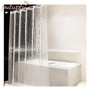 cortina de ducha eva transparente impermeable transparente 3d agua cuadrada cortina de baño en 71 pulgadas x 79 pulgadas, 12 ganchos
