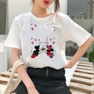 disney - camiseta con estampado de mickey mouse para mujer, verano, harajuku, ciudad