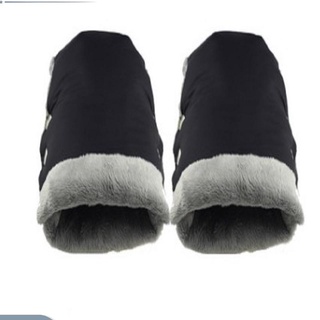 Fanicas Baby Pushchair Fleece mano Muff cochecito guantes de invierno cochecito calentador negro