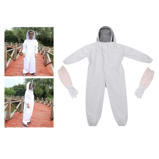 traje profesional de apicultura de algodón blanco smock para mujeres protección de abeja (4)