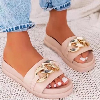 babyking1tl verano moda mujeres aro palabra cinturón antideslizante zapatos zapatillas planas