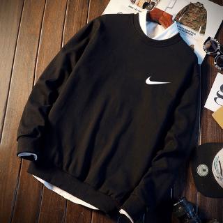 Nike hombres invierno casual clásico logo cuello redondo suéter de algodón caliente suelto simple pareja cómoda jersey sudadera (1)