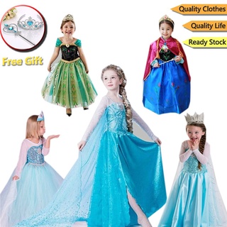 Vestidos de niñas Frozen Elsa Anna princesa vestido de niños disfraz de navidad fiesta Cosplay bebé niños cumpleaños reina vestido