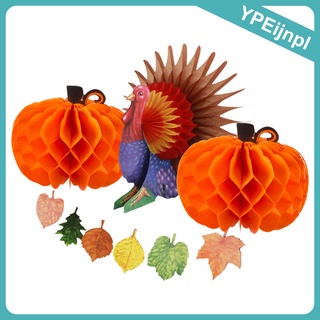 Pumpkin Turkey Honeycomb Maple Leave Banner Party Decor Kit