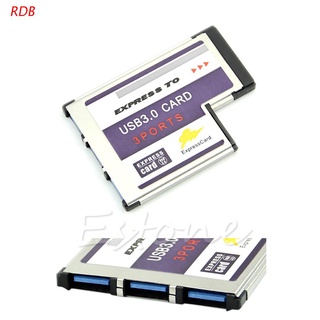 RDB 54mm Express Card 3 Port USB 3.0 Adapter Expresscard for Laptop FL1100 Chip