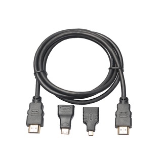 {FCC} 3 en 1 HDMI a HDMI Mini HDMI Micro HDMI Cable V chapado en oro adaptador convertidor (1)