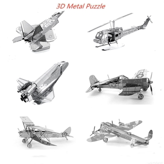 3D Modelo De Metal Avión Rompecabezas Diy Manualidades Niños Adultos Juguete Educativo