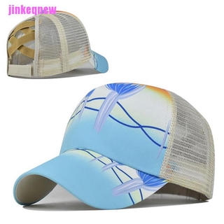 JIN moda impreso transpirable protector solar gorra de béisbol malla transpirable gorra verano JIN