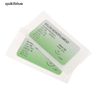 qukiblue 12 unids/set medical aguja suture nylon monofilamento hilo suture práctica kit cl