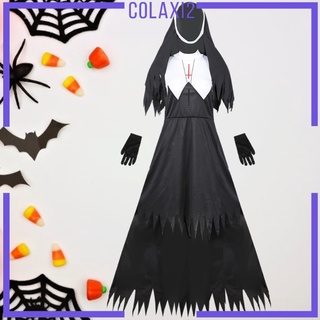 [COLAXI2] Conjunto de Cosplay de fiesta de Halloween para mujer, diseño de monja Medieval