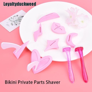 [leyaltyduckweed] rosa pubic pelo trimmer bikini afeitado plantilla pubic pelo moldeado plantilla maquinilla de afeitar