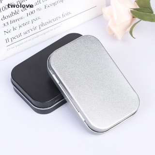 [twolove] Survival Kit Tin Small Empty Metal Tin Flip Storage Box Case Organizer For Money Coin Candy Key .