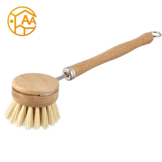 1pc de madera de mango largo sartén olla cepillo plato tazón lavado cepillo de limpieza hogar cocina herramientas de limpieza utensilios de cocina
