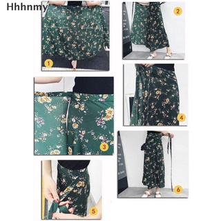 Hmy> Women Summer Casual Boho Beach Chiffon Skirt High Waist Long Floral Wrap Skirt well