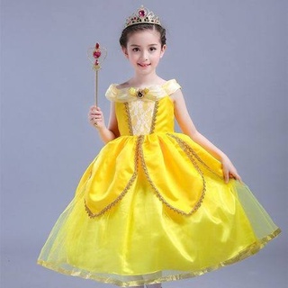 B2w2 Belle princesa vestido amarillo vestido/niñas disfraz vestido