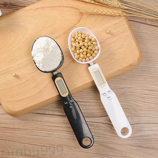 [Runbu999] Escala de medición pantalla Digital cuchara medidora de cocina mango electrónico escala de peso, blanco