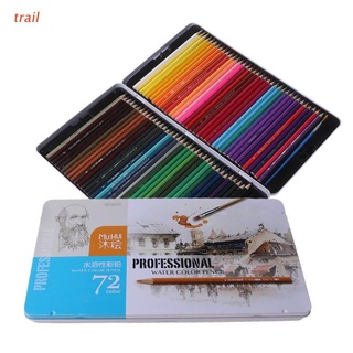 trail 72 lápices de color aceitoso de plomo pincel de pintura soluble en agua kit de herramientas de dibujo de colores