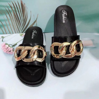 babyking1tl verano moda mujeres aro palabra cinturón antideslizante zapatos zapatillas planas (3)