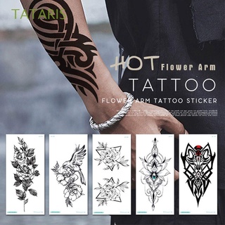 TATARIS Fashion Temporary Tattoo Waterproof Body Art Tattoo Sticker Women 3D Peony y Rose Leaf Flower