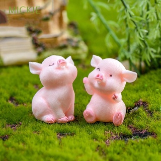 MICKIE 8pcs Micro Landscape Decoration Mini Dollhouse Accessory Pig Miniature Pink Pig Cute DIY Model Toy Home Ornament Resin Craft