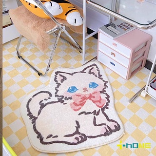 alfombra de gato de dibujos animados coreano dormitorio alfombras lindo antideslizante estera niños dormitorio decoración