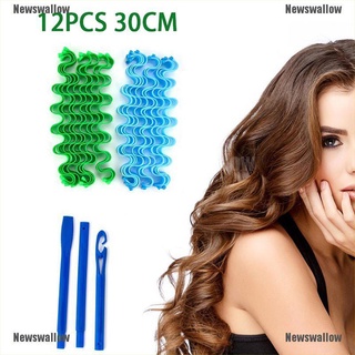 [nw] 12pcs diy magic hair curler 30 cm portátil hairstyle roller sticks durable maquillaje [newswallow]