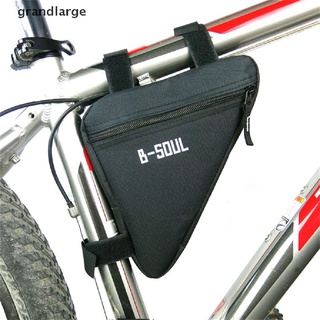 [grandlarge] marco de bicicleta tubo frontal bolsa de ciclismo alforjas de bicicleta ciclismo equitación soporte de luz