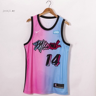 2020-2021 NBA Miami Heat 14 Miami Heat city versión rosa-azul nueva temporada fluorescencia baloncesto jerseys jersey