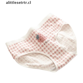 [alittlesetrtr] lindo algodón niñas ropa interior transpirable impreso bragas mujeres fresa calzoncillos [cl] (3)