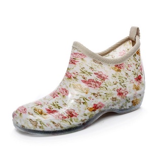 Jelly moda zapatos de lluvia de las mujeres de la parte superior baja tubo corto botas de agua solo zapatos de agua zapatos de goma antideslizante impermeable botas de lluvia overshoes (8)