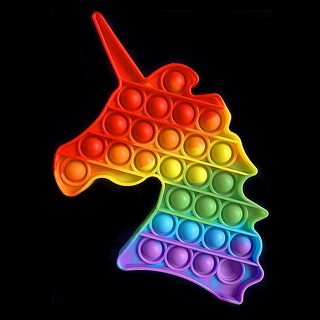 Rainbow Pop It Fidget Juguete Push Burbuja Sensorial Squishy Alivio Del Estrés Juguetes Antiestrés Para Niños Adultos (9)