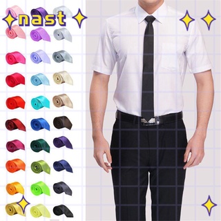 Nast Slim Casual sólido liso cuello flaco corbata corbata/Multicolor