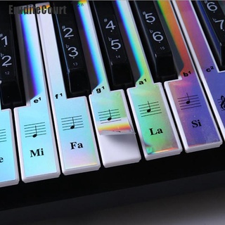 Eruditecourt~ nuevo colorido Piano teclado pegatinas universales para órgano electrónico Stave nota (1)