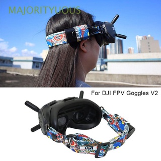 mayoría durable correa de cabeza almohadilla de protección para dji fpv gafas v2 reemplazo diadema drone accesorios ajustable con agujero de batería graffiti color banda elástica