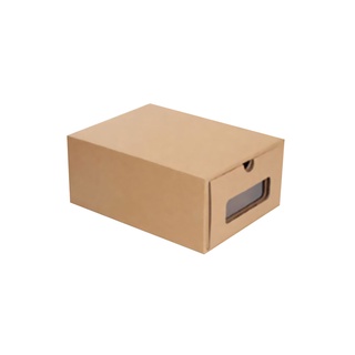Caja de cartón Kraft engrosada transparente cajón caja de zapatos receptáculo caja