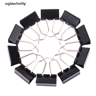 ogiaoholiy 10 clips de metal negro para carpeta, notas, clip de papel, encuadernación, clip cl