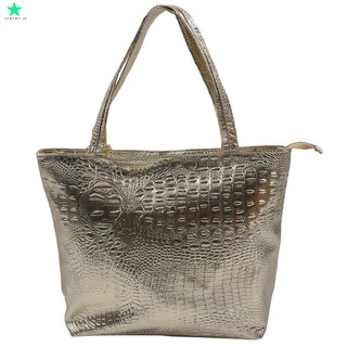 Shoulder Bags Hot Casual Crocodile Women Big Tote Bag Ladies Handbags Bags For Women（Gold）
