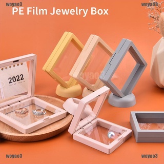 [Mine] Broche de película de PE gemas joyas a prueba de polvo suspendido anillo flotante caja de almacenamiento
