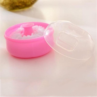 casa rosa plástico bebé cara y cuerpo polvo polvo hojaldre polvo caja de talco (1)