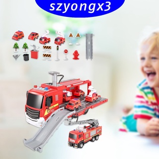 [HeatWave] Camión de bomberos de juguete de coche conjunto de vehículo de bomberos niños modelo de coche para herramientas educativas