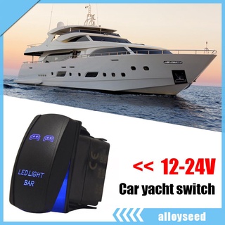 (yunnan) barra de luz led azul led retroiluminado interruptor basculante 20a 12v 10a 24v para coche barco