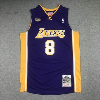 2000-2001 nueva nba los angeles lakers 8 kobe bryant bordado retro malla púrpura baloncesto jerseys jersey