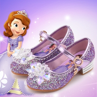 Cc&mama niñas zapatos de tacón alto 16-23cm sofía princesa Frozen zapatos de los niños solo zapatos de bebé niñas rendimiento zapatos de cristal zapatos