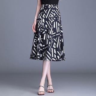 Falda de media longitud falda de una línea de primavera falda de paraguas colorida de cintura alta falda de gasa media delgada